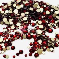 Strasuri din cristale pentru make-up, model Gold SM011BB Dark Red Mixt (Rosu inchis)